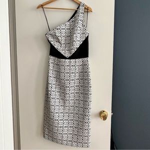 NWT Theia one shoulder midi formal dress
